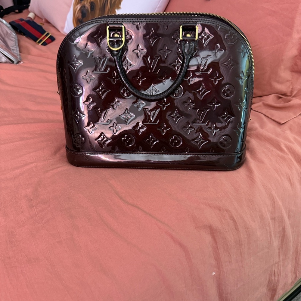 Louis Vuitton Dark Red Patent Leather Satchel